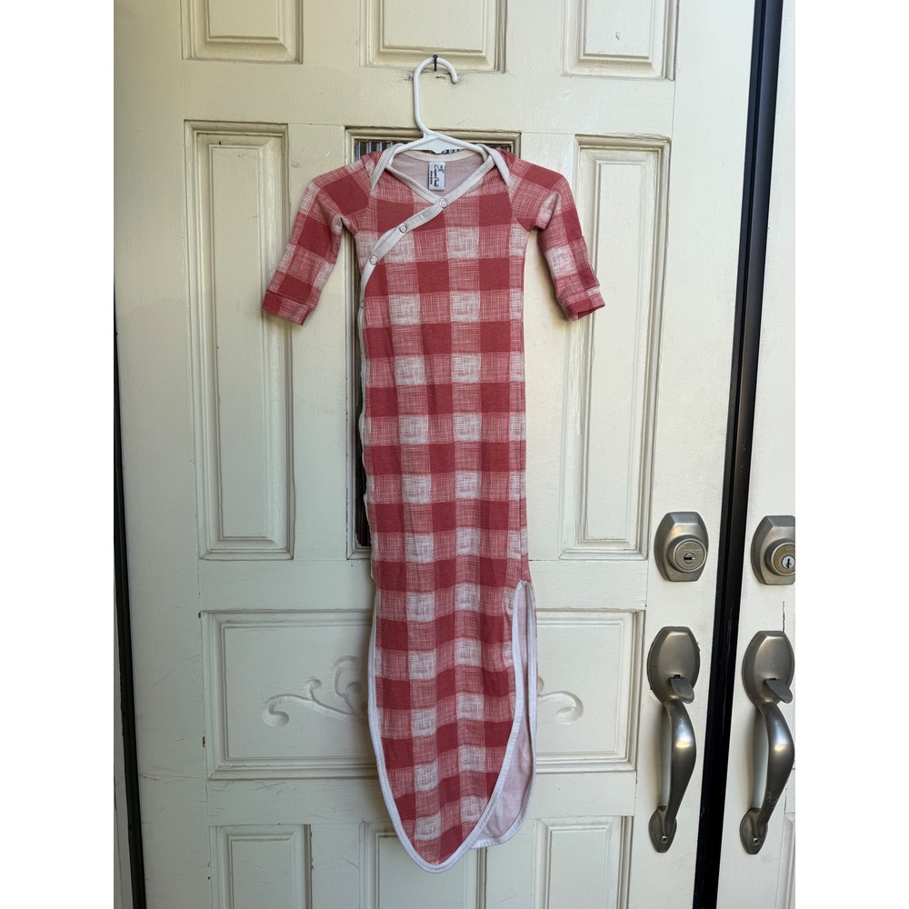 Copper Pearl Newborn Knotted Gown Red White Buffalo Plaid Sleep Sack Snaps